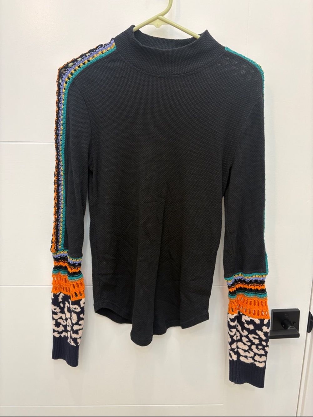 Free People Long Sleeve with Knit Arm Details